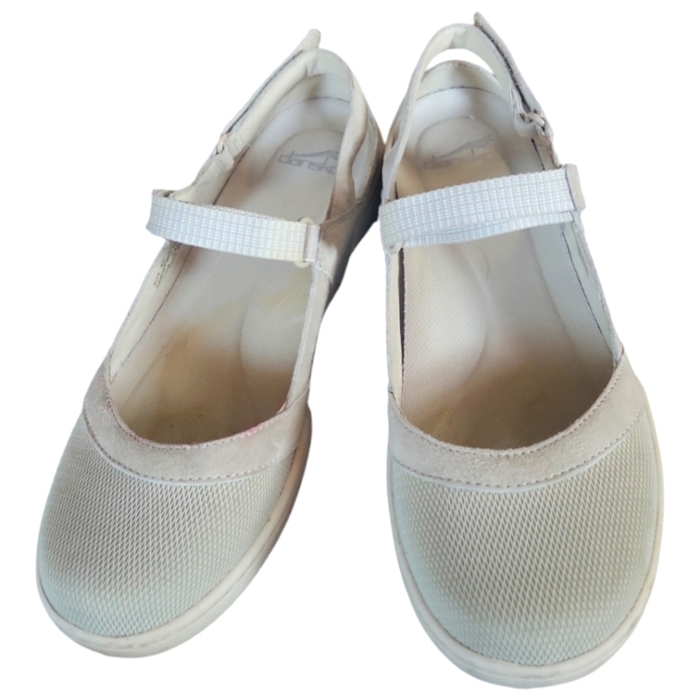 Dansko Reann  Mary Jane Gray Y2K Suede Sporty Mesh Open Back Shoes Size 40